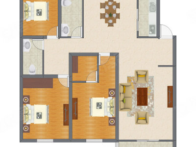 3室2厅 140.26平米