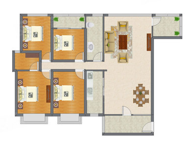 4室2厅 159.22平米