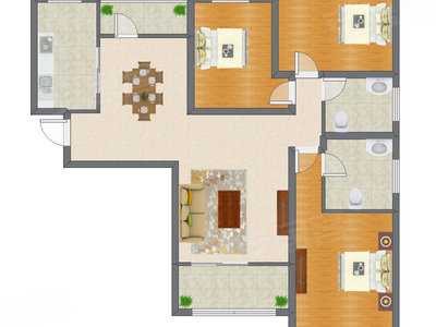 3室2厅 145.35平米