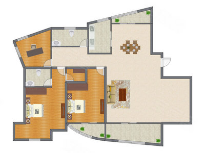 3室2厅 181.70平米