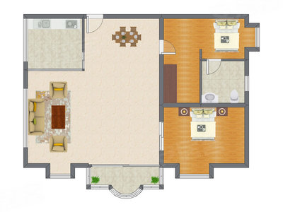 2室2厅 137.42平米户型图