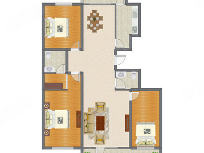 3室2厅 160.18平米