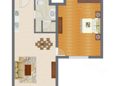 1室2厅 76.00平米户型图