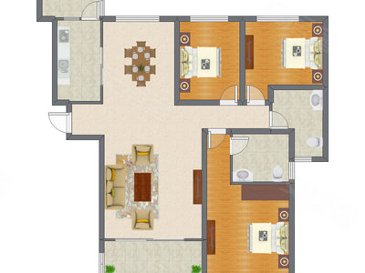 3室2厅 172.51平米
