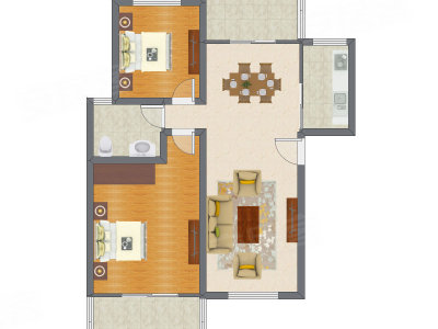2室2厅 105.80平米