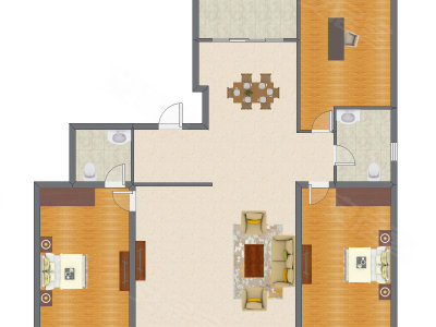 3室2厅 183.00平米户型图