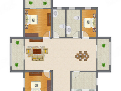 3室2厅 94.79平米