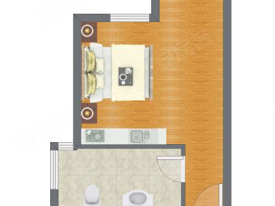 1室1厅 44.64平米