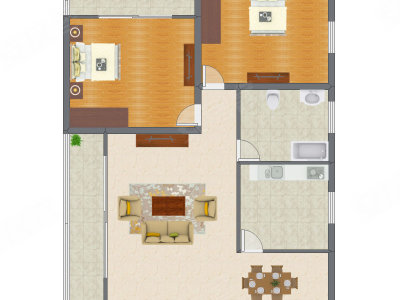 2室1厅 111.95平米