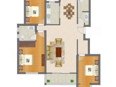 3室2厅 136.76平米