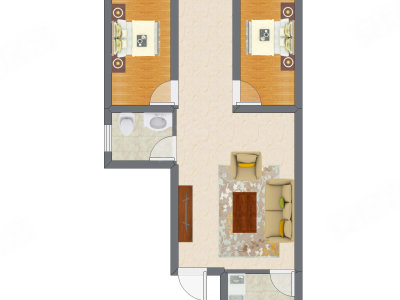 2室1厅 78.33平米户型图