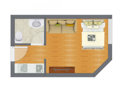1室0厅 25.12平米户型图