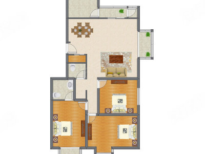 3室2厅 148.39平米