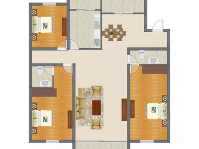 3室1厅 139.64平米