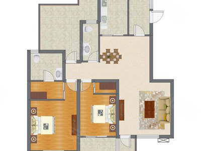 2室2厅 118.50平米