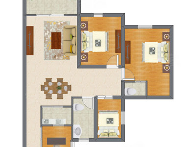 4室2厅 85.85平米