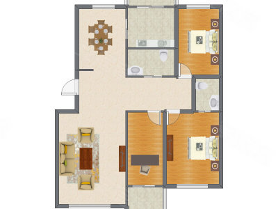 3室2厅 136.14平米
