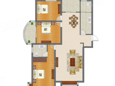 3室2厅 150.39平米