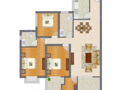 3室2厅 110.35平米