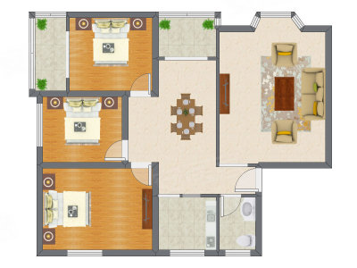 3室2厅 135.45平米户型图