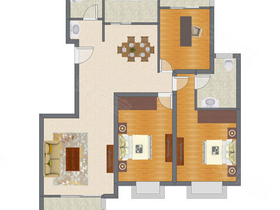 3室2厅 129.32平米