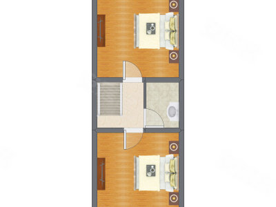 2室2厅 53.35平米户型图