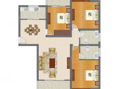 3室2厅 141.53平米户型图