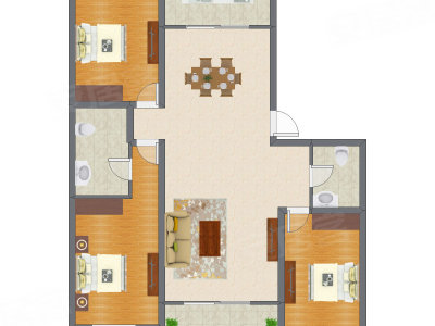 3室2厅 139.80平米