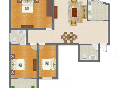 3室1厅 163.50平米