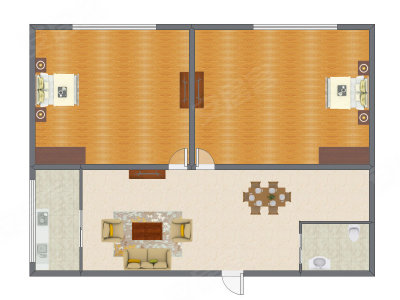 2室2厅 188.00平米户型图