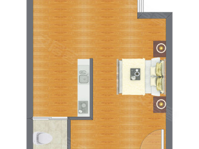 1室0厅 47.06平米户型图