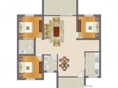 3室2厅 130.50平米