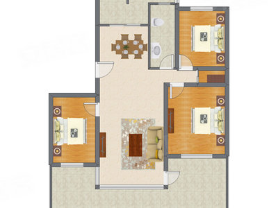 3室2厅 102.72平米