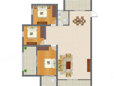 3室1厅 115.70平米