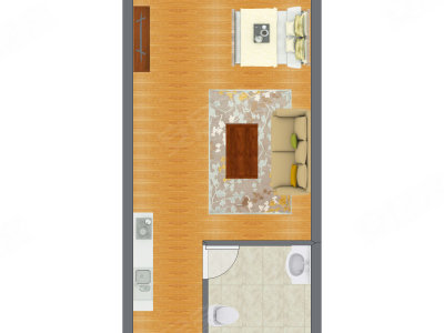 1室0厅 55.43平米户型图