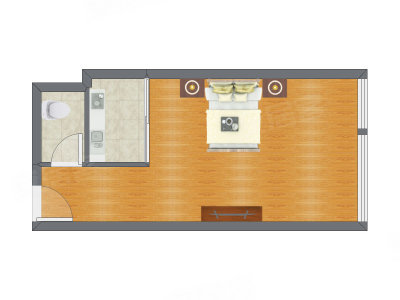 1室0厅 47.95平米户型图