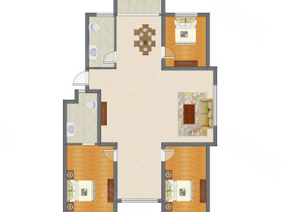 3室2厅 142.47平米户型图