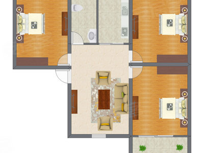 3室1厅 85.56平米
