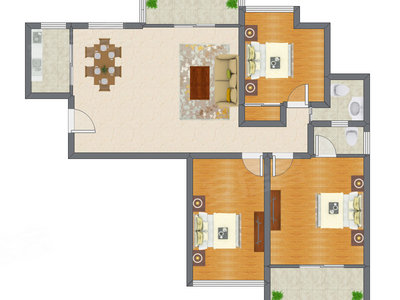 3室2厅 128.71平米