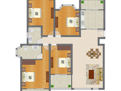 4室2厅 146.00平米户型图