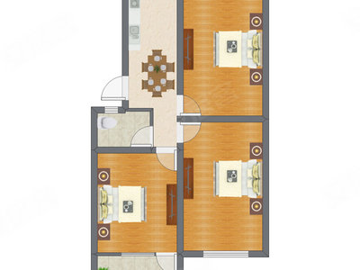 3室1厅 87.31平米