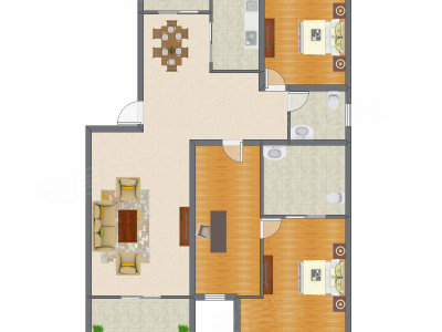 2室2厅 142.00平米