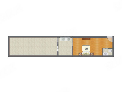 1室0厅 48.58平米户型图