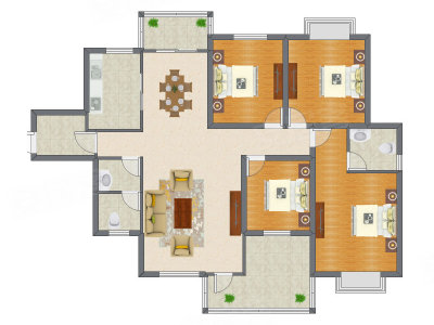 4室2厅 160.19平米