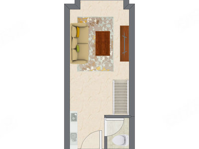 2室1厅 20.75平米