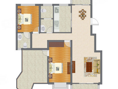 2室2厅 148.52平米