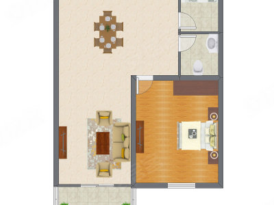 1室1厅 73.05平米