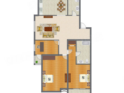 3室2厅 125.44平米