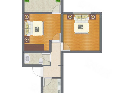 1室1厅 36.90平米