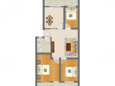 3室2厅 99.15平米